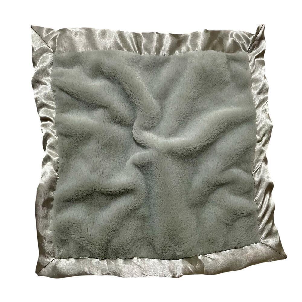 Bearington Baby Minky Satin Security Blanket 15 Inch Square Lovey Gray W…